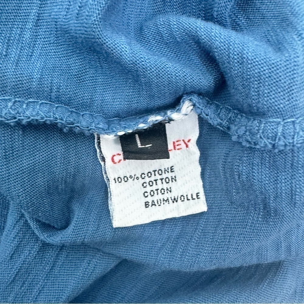 Crossley Women’s Blue Lightweight Cotton Knit Long Sleeve V-Neck Shirt | Size L - Picture 6 of 9